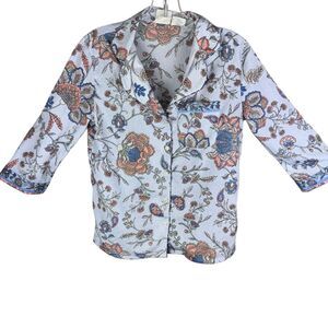 Rachel Ashwell The Prairie Pajamas Set Floral Cottage Chic Women's XS Blue